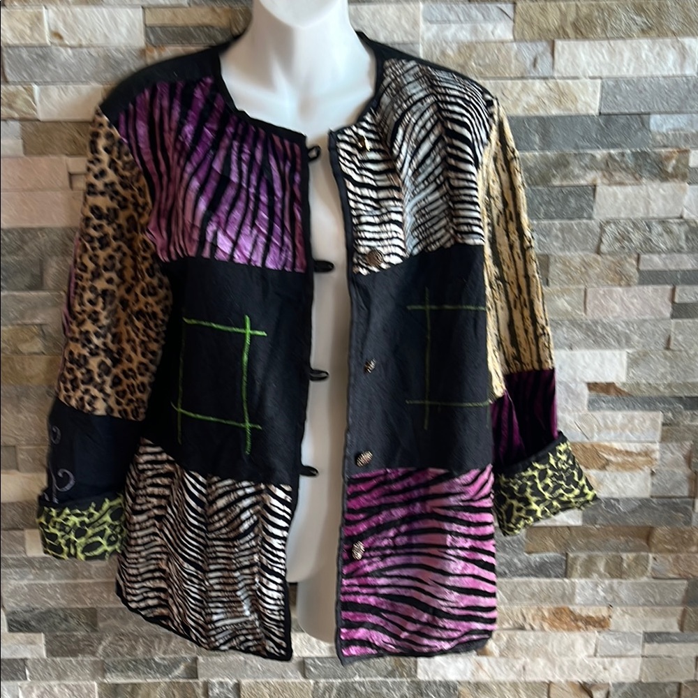Alex  Kim Multicolor Animal Print Women's Jacket